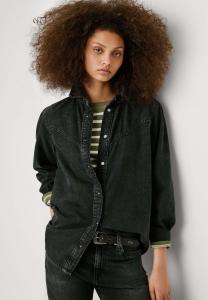 Блуза Pepe Jeans Button-down blouse, Garment Dye Bull Denim/Black Denim