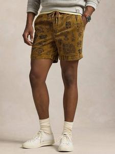 Хлопковые шорты из вельвета с принтом и шнурком Ralph Lauren