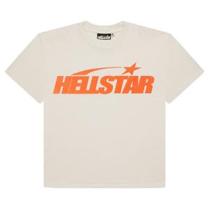 Футболка Hellstar Classic T-Shirt (Regular Print) 'White/Orange', белый