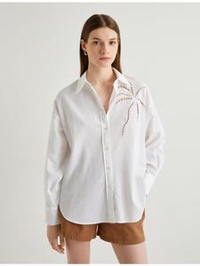 Рубашка серо-белого цвета KOTON