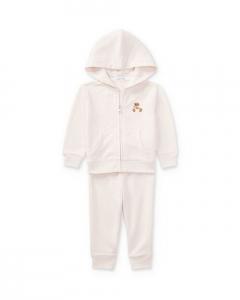 Толстовка из французской махровой ткани для девочек &; Комплект штанов - малыш Ralph Lauren, цвет Pink