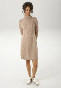 Трикотажное платье Aniston CASUAL с косами на лифе и длинными рукавами - НОВАЯ КОЛЛЕКЦИЯ, цвет Camelfarben