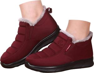 Зимние сапоги для женщин и мужчин, классические с меховой подкладкой, теплые снегоступы, противоскользящие, водонепроницаемые, удобные, без шнурков, женские уличные сапоги для прогулок, осенние спортивные кроссовки JYSwoshoe, Red-3