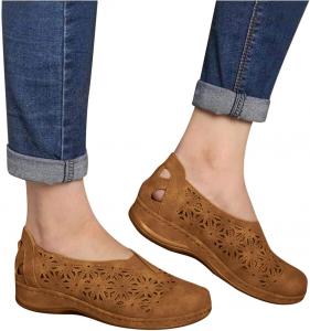 Женские лоферы ZBYY, слипоны на плоской подошве, удобные туфли для вождения и офиса, дышащие, богемные, для прогулок на открытом воздухе, плоские сандалии, коричневый