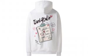 Толстовка Unisex Hooded Moderate Heavyweight ZIAREL, белый heather серый