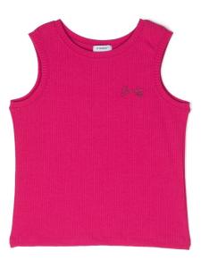 Pinko топ в рубчик с вышитым логотипом, розовый