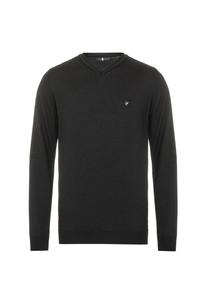 Свитер с V-образным вырезом CIPO & BAXX, черный