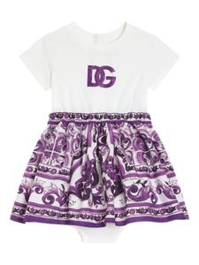 Dolce & Gabbana Kids платье с принтом Majolica, белый
