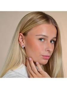 Adeliás Женские серьги - серьги-кольца на шарнирах из нержавеющей стали со стразами серебристого цвета