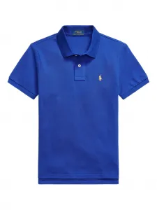 Рубашка поло с вышитым логотипом POLO RALPH LAUREN KIDS, синий