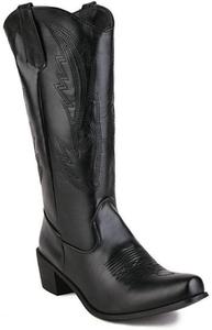 Ковбойские сапоги для девушек и женщин-рэйверов - ретро, с вышивкой, широкие, средней высоты, с платформой и низким каблуком, удобные с поддержкой свода стопы, милые ретро-сапоги на каждый день для долгого стояния Zenrave, Black