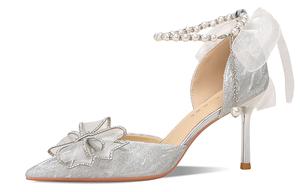 Туфли LOVE на тонком каблуке, высокие, 8 см, женские, серебристые Ainer-cat, Silver