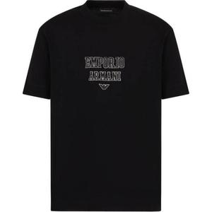 Футболка с вышитым логотипом EMPORIO ARMANI, черный