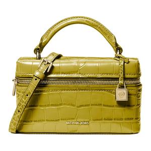 MICHAEL KORS Женская мини-сумка из коровьей кожи геометрической формы желто-зеленого цвета