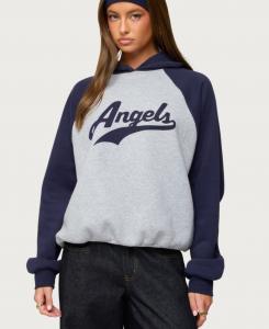 Женская толстовка с рукавами реглан Angels Oversized Edikted, Gray-melange-and-navy