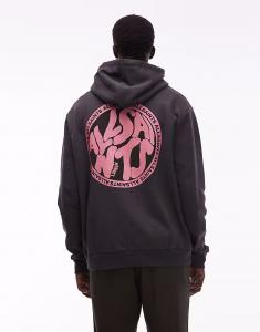 Толстовка Distortion черного и розового цветов Allsaints