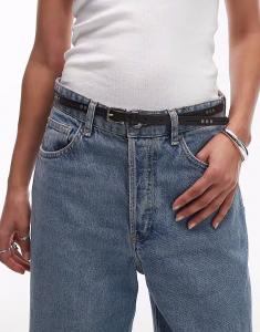 Ремень из кожи с заклепками черного цвета Levi'S