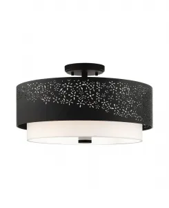 Полупотолочный светильник Noria с 4 плафонами Livex, черный
