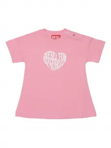 Платье-футболка с логотипом Diesel Kids, розовый
