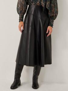 Юбка миди Marnie из искусственной кожи Monsoon, Black