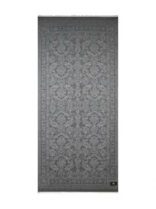 Шарф с бахромой и узором пейсли ETRO, серый