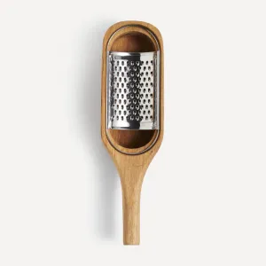 Терка с контейнером и ручкой из акации El Corte Inglés, естественный