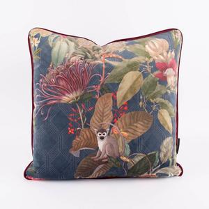 КРАСИВАЯ ЖИЗНЬ. Бархатная подушка с окантовкой Jungle Diamond Blue 50х50см Schöner-Leben