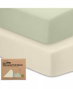 Водонепроницаемые простыни для кроватки для мальчиков и девочек, 2 шт. Простыня для детской кроватки, водонепроницаемые защитные простыни для матраса в кроватке Keababies, зеленый