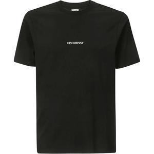 Футболка C.P. Company с принтом логотипа, хлопок, черный