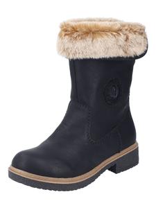 Сапоги женские Rieker Stiefel с меховым отворотом, черный