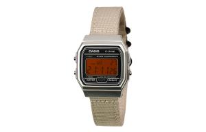 CASIO Мужские часы Retrofit Series с кварцевым механизмом и нейлоновым ремешком, черный циферблат