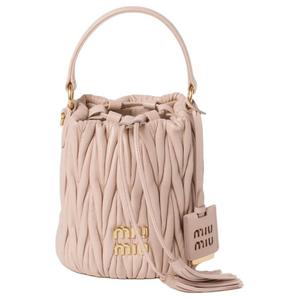 MIU MIU Сумка-ведро из матрасной кожи, женская сумка, сумка через плечо, кросс-боди розовая