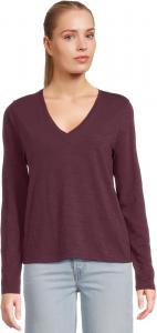 Лонгслив Lilla P Long Sleeve V-Neck, цвет Merlot