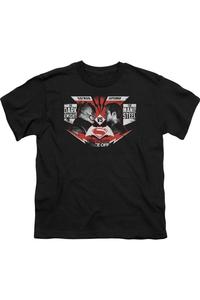 Футболка с коротким рукавом для детей "Бэтмен против Супермена: Решающая битва" Gildan, черный