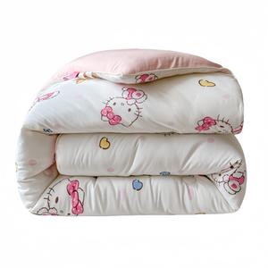 Облачное мягкое стеганое одеяло, односпальное и двуспальное для студенческого общежития, весенне-осеннее одеяло для зимы Sanrio, Heart Kitty