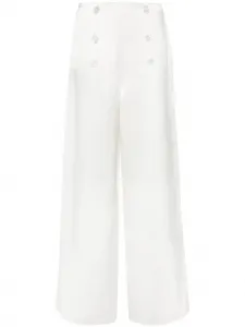 Атласные брюки широкого кроя Ralph Lauren Collection, белый