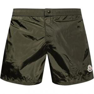 Плавки с нашивкой с логотипом и полосками Moncler, зеленый