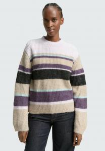 Джемпер TOM TAILOR DENIM Jumper, Beige/Lilac Multicolor Stripe/Beige
