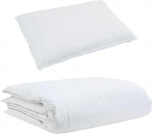 Летнее одеяло с подушкой, 2 шт., белое пуховое перо vidaXL