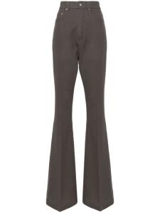 Rick Owens брюки с завышенной талией и складками, коричневый