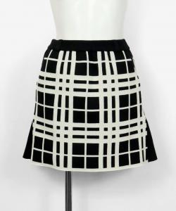 Вязаная юбка в клетку случайного рисунка Archivio, цвет Black X White (301)