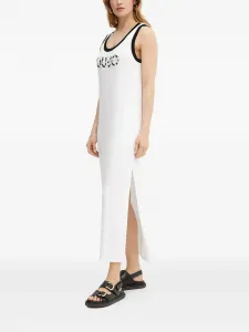 Платье миди с декоративным жемчугом Liu Jo, белый