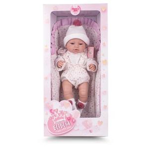 Испанская резиновая кукла с аксессуарами 42 см + соска и одеяло Inna marka