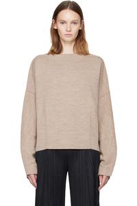 Lauren Manoogian Бежевый свитер двойной вязки с вырезом-лодочкой