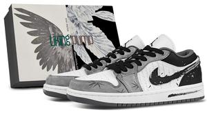 Air 1 устойчивые к истиранию, легкие и дышащие низкие винтажные баскетбольные кроссовки unisex Jordan, серый черный