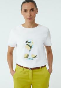 Футболка с принтом MIT SCHMUCKPERLEN comma, кремовый