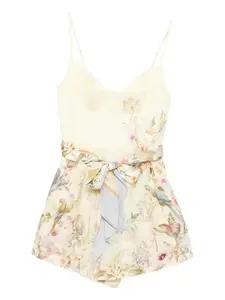 Комбинезон с цветочным галстуком Zimmermann, желтый