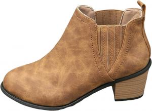 Женские ботильоны с заостренным носком, грубым низким каблуком, удобные, на танкетке, из искусственной замши, короткие, модные, повседневные, вестерн-классические, ретро, для осени и зимы, для ходьбы Generic, Brown