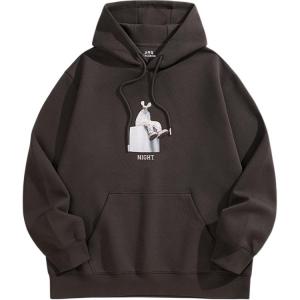 Мужской модный американский худи свободного кроя PEACEBIRD MEN, темно-chocolates 1