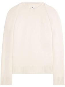 Courrèges свитер с вышитым логотипом, нейтральный цвет